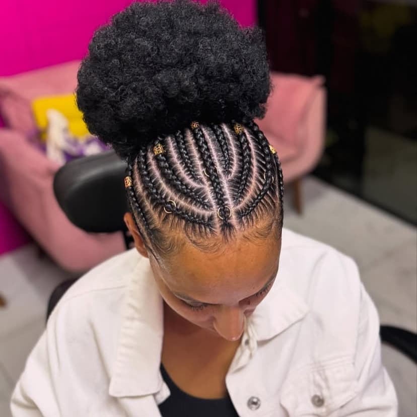 Braided Crown with Puff